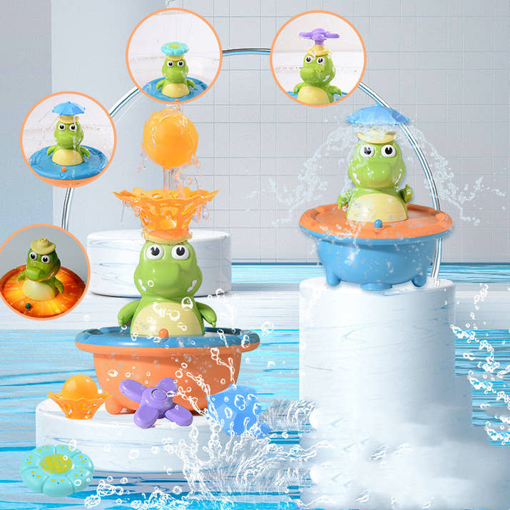 Cute Crocodile Bath Sprinkler with Accessories