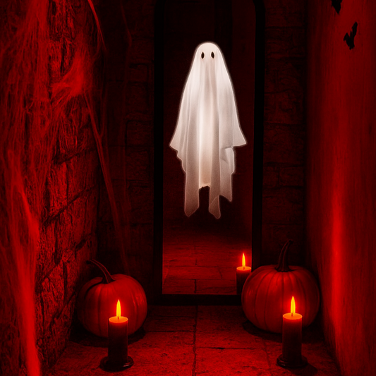 Ghost Holographic Mirror Halloween Decoration